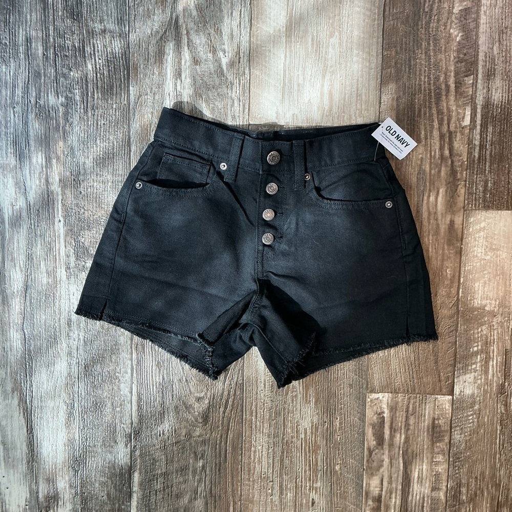 Black Denim High-Waisted Girls Shorts Size 12